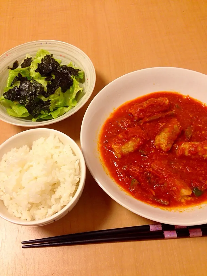 肉巻きチーズのトマト煮|傘屋さん