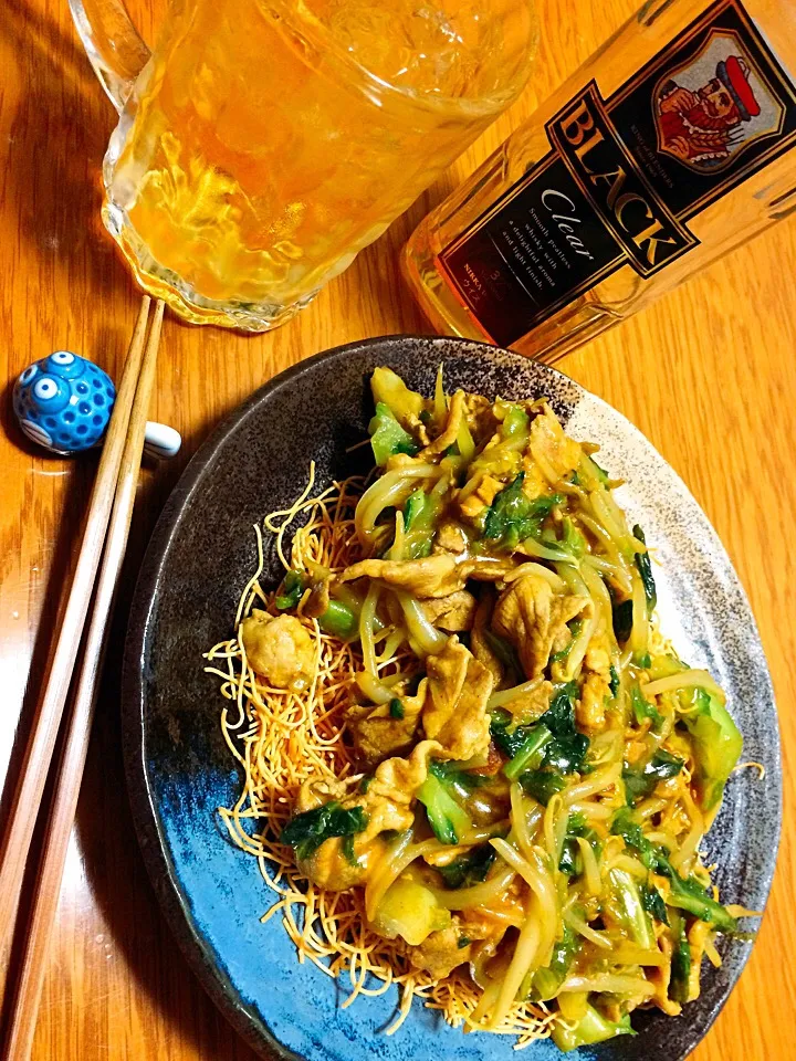 Snapdishの料理写真:ゆぅさんの料理 野菜のキーマカリーに思いを馳せた…カリー焼きそば💦|風流料理人さん