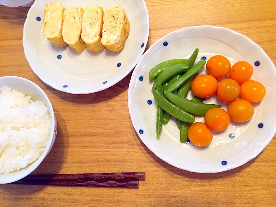 朝ご飯。白米には納豆としらすをのせました。|pigmegさん