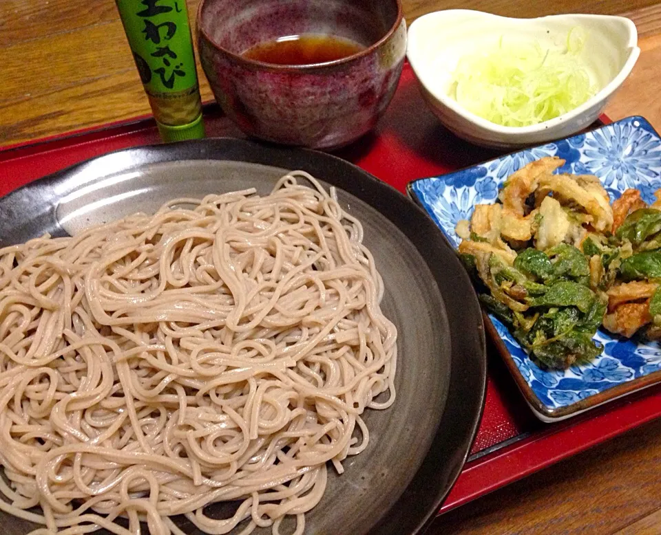 単身赴任の昼ごはん もりそば かき揚げ|ぽんたさん