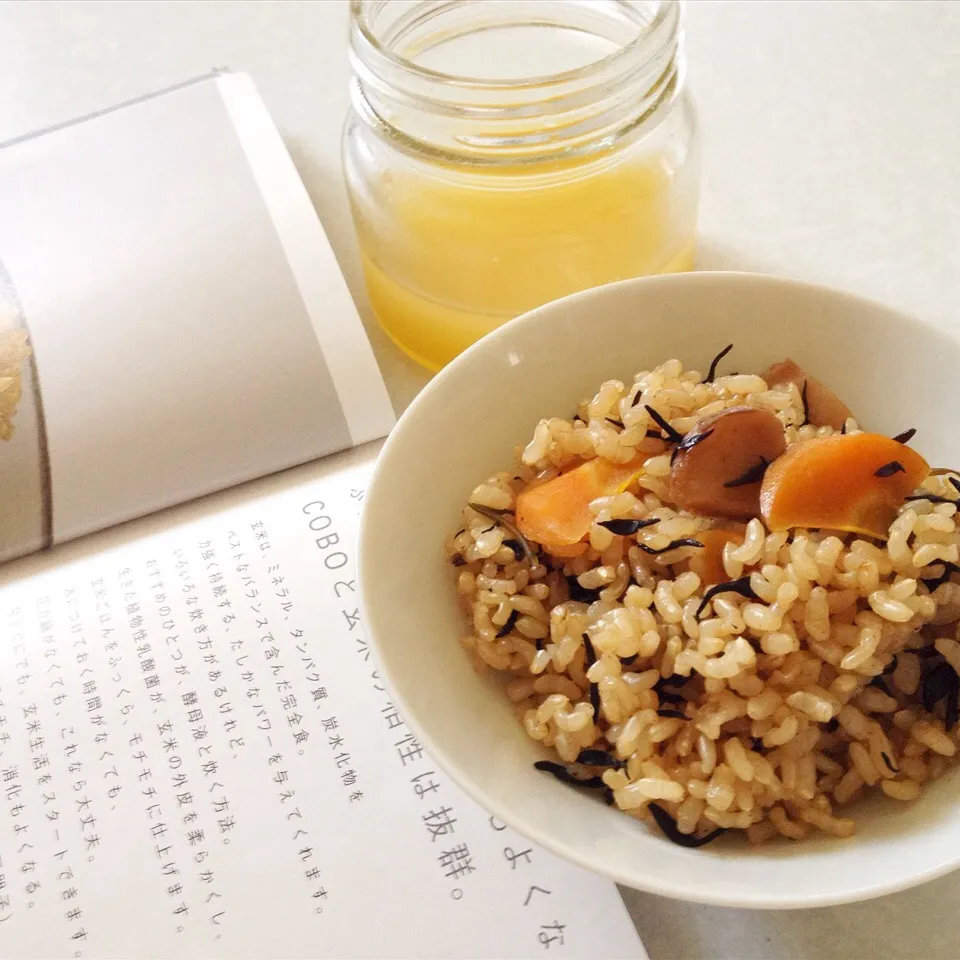 酵母液と水で炊いた玄米ご飯|まっちGさん