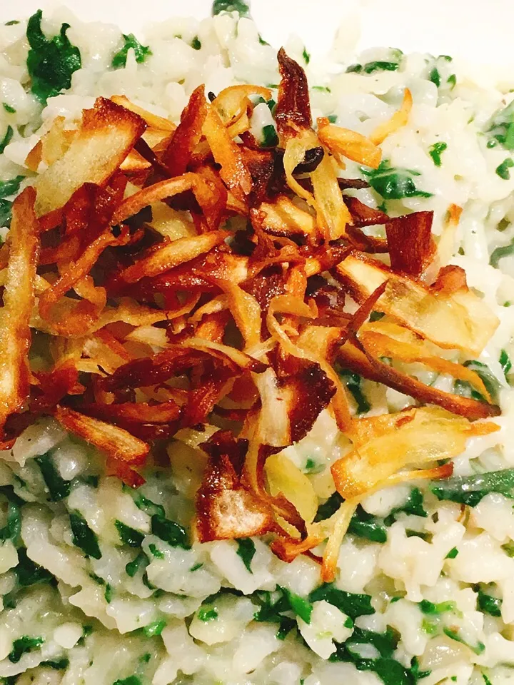 Risotto with crispy shallots.|ted mantasさん