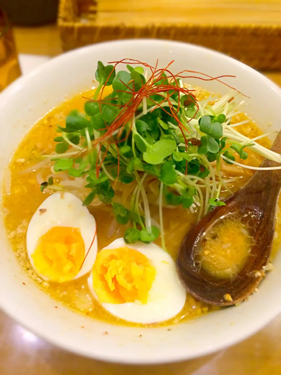 Snapdishの料理写真:味噌SOBA＋塩味玉@麺屋Hululu|morimi32さん