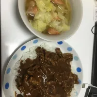 Snapdishの料理写真:ハヤシライス、ポトフ|みっつさん