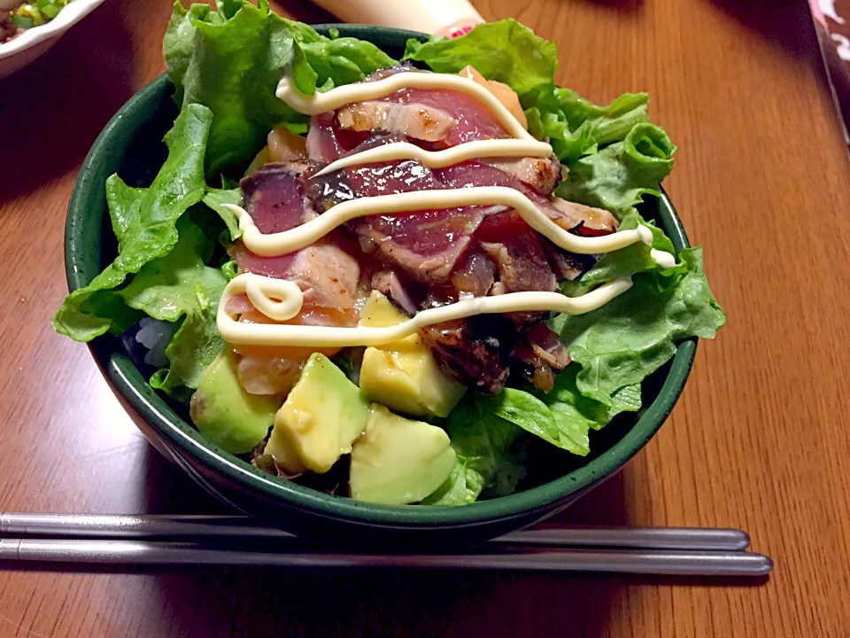 アボカドとカツオのたたきの丼！|ゆかりさん