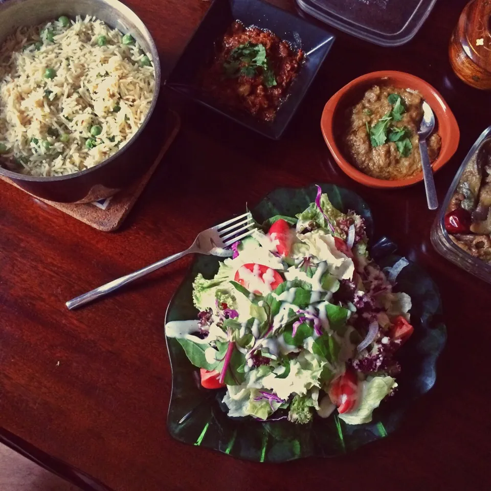 Snapdishの料理写真:豆ごはんパキスタンバージョン🇵🇰(pulao)
のある食卓🎶🎶|yo-chiさん