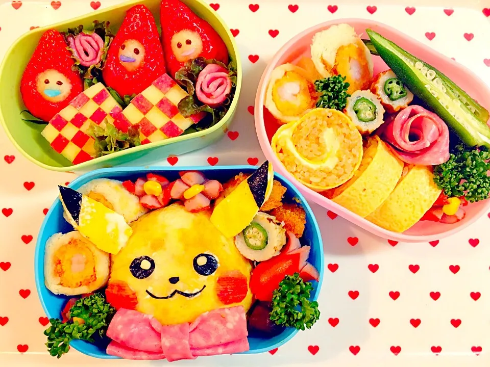 親子遠足٩꒰*´◒`*꒱۶ෆ͙⃛ ぉ弁当〜

ピカチュウ💕と 
作ってみたかったイチゴちゃん💕|AKUBI*:ஐ(●˘͈ ᵕ˘͈)さん