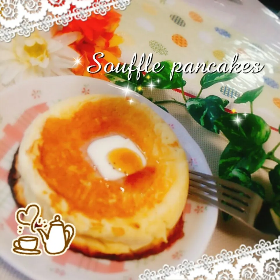 Snapdishの料理写真:HMでスフレパンケーキ✨✨✨|めぐチー🌿さん