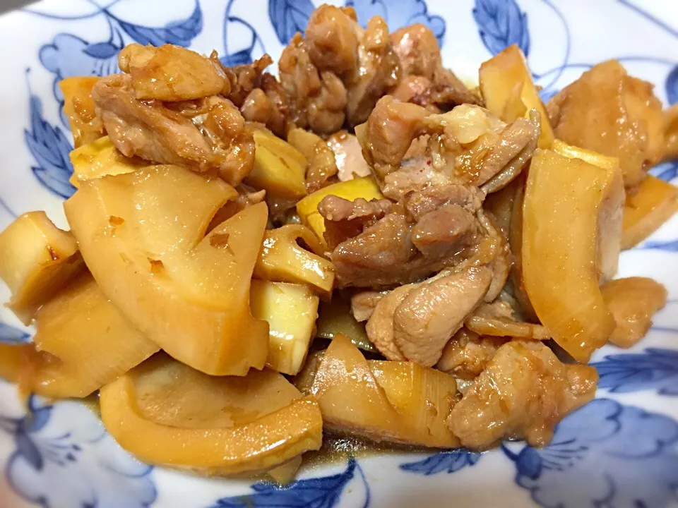 Snapdishの料理写真:鶏肉とたけのこの煮物|ももみさん