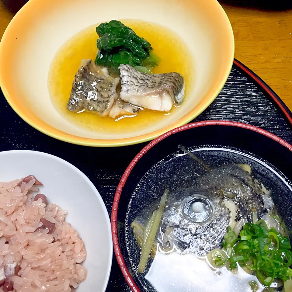 黒鯛のおろし炊き 潮汁 お赤飯|まゆさんさん