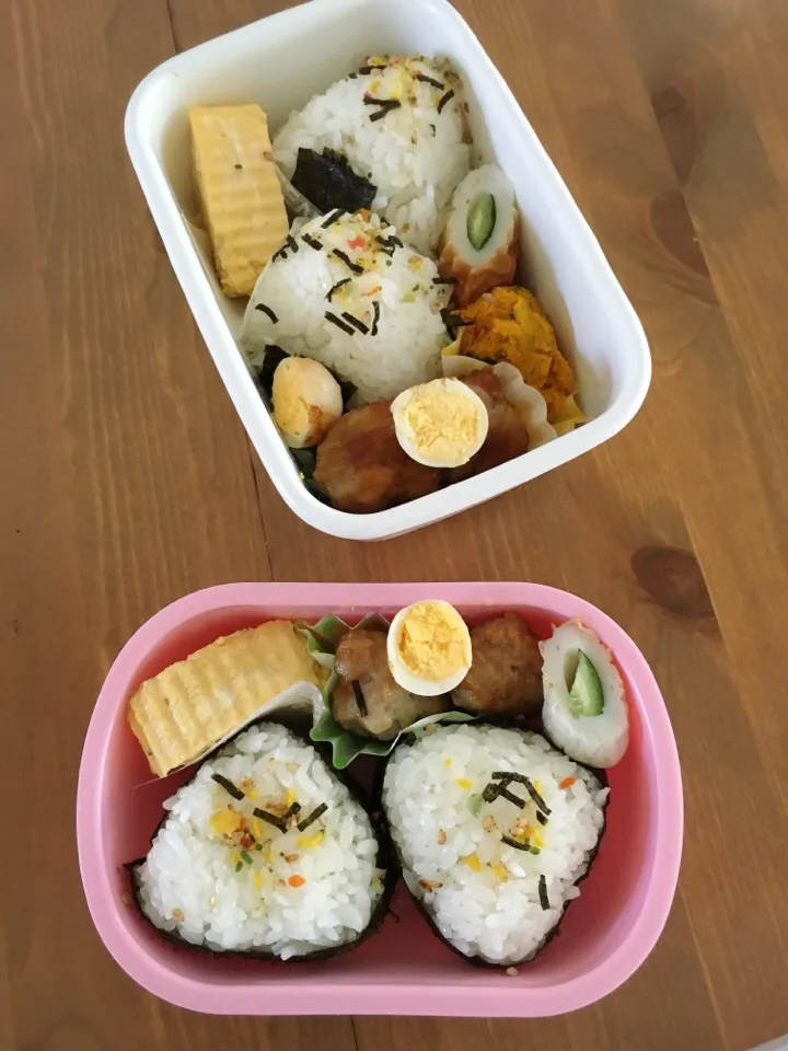 Snapdishの料理写真:5/18 兄妹弁当（年長＆年少）|くーまんもんさん