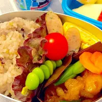 Snapdishの料理写真:甘辛チキン弁当|sanaeさん