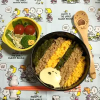 Snapdishの料理写真:三色ごはんでアフロスヌーピー