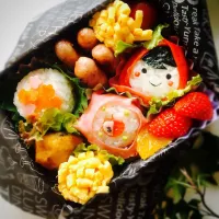 Snapdishの料理写真:長女のお弁当◡̈♥︎  赤ずきんちゃん