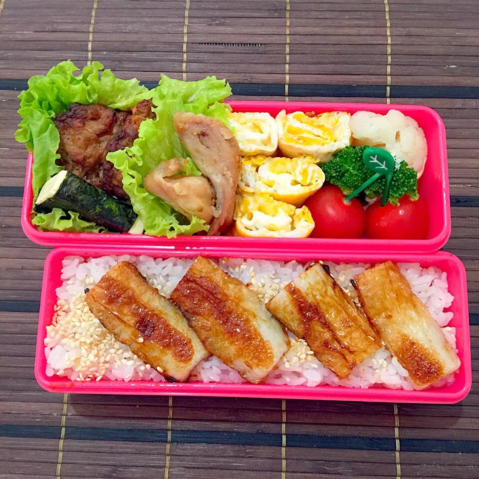 娘のお弁当 
ちくわの蒲焼のっけ弁当|りんりんさん