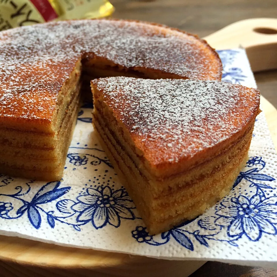 ナメダ珈琲店 本日の茶菓子☆バウムクーヘン風🇩🇪ʕ-̼͡-ʔケイキ|七海さん