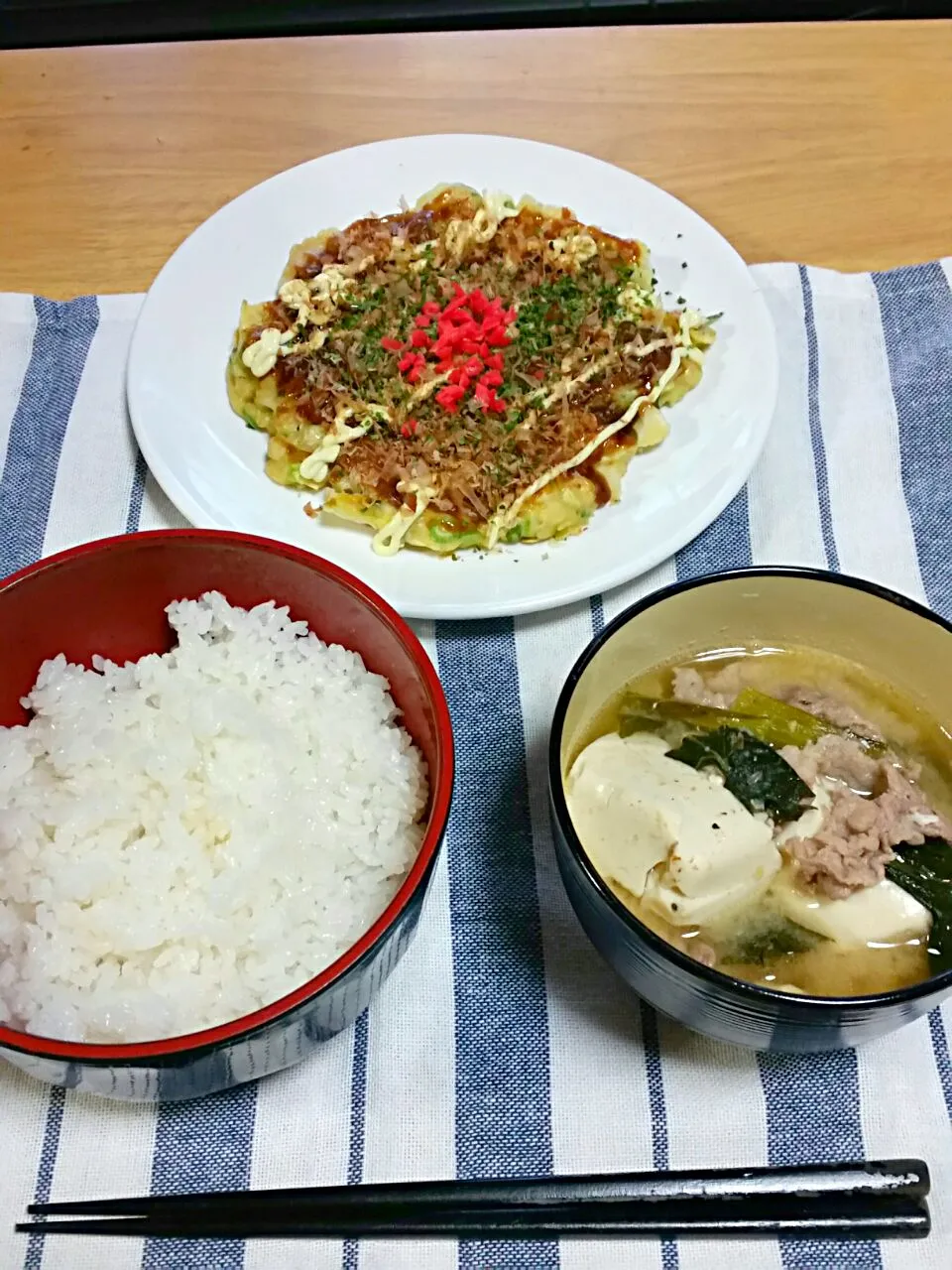 これぞ大阪人!お好み焼き定食🍚|まーやんさん