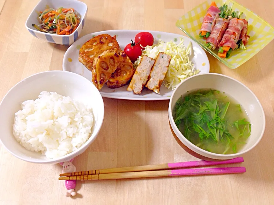 れんこんのはさみ焼き(^^)5/19|たにもこさん