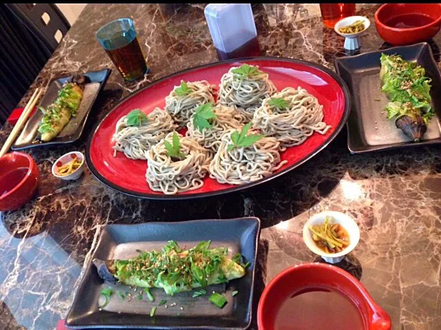 焼きなすと朝蕎麦~~~(◍•ᴗ•◍)💞|💍ごはん🍚さん