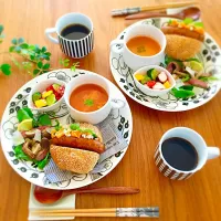 おうちカフェ風ワンプレートランチ|はりねずみさん