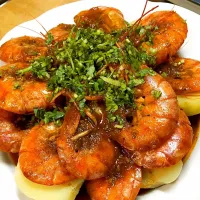 Snapdishの料理写真:Chili shrims Peruvian style...