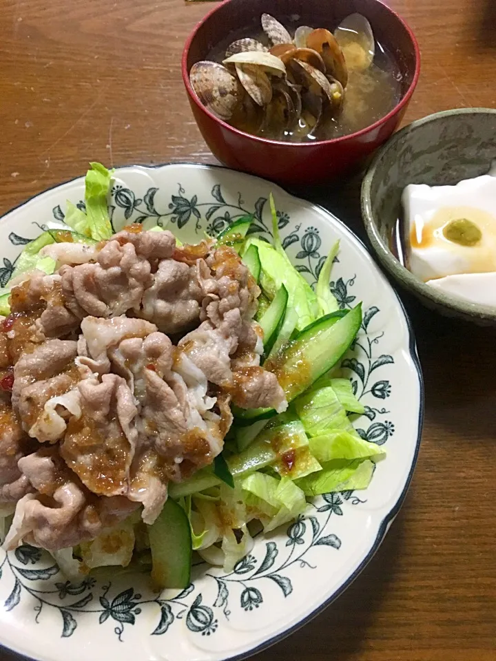 豚しゃぶサラダうどん|うさママさん