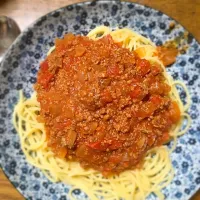 Snapdishの料理写真:手作りミートソースパスタ|じゃみさん