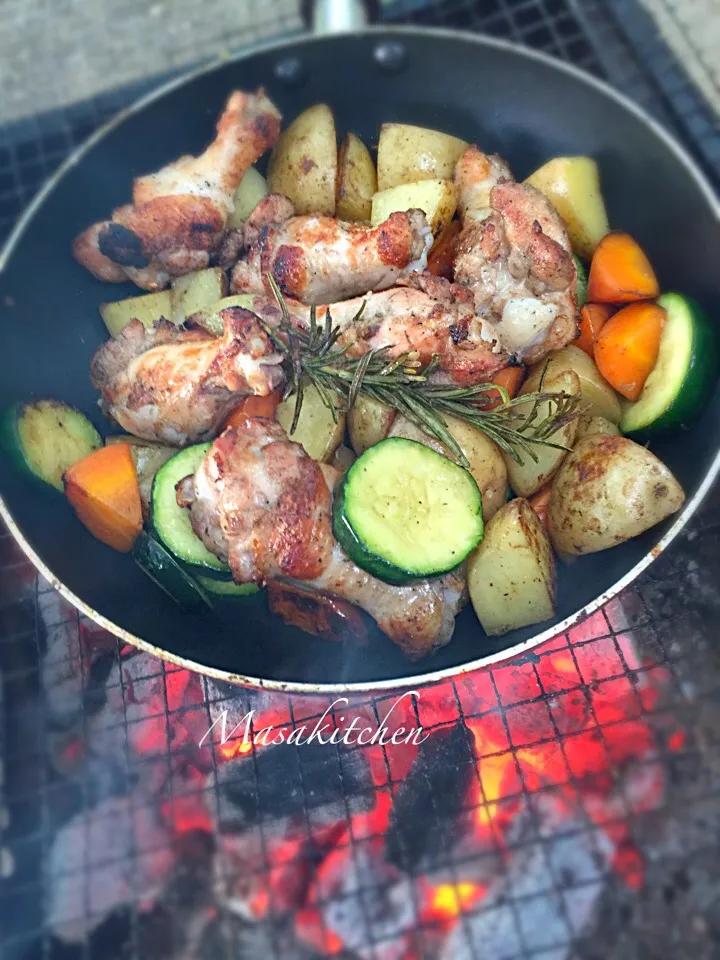 Snapdishの料理写真:Vegetables&chicken roast for BBQ|Masakiさん