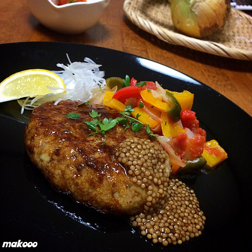 真鯵のハンバーグ と蒸し野菜 まる Snapdish スナップディッシュ Id 80owka