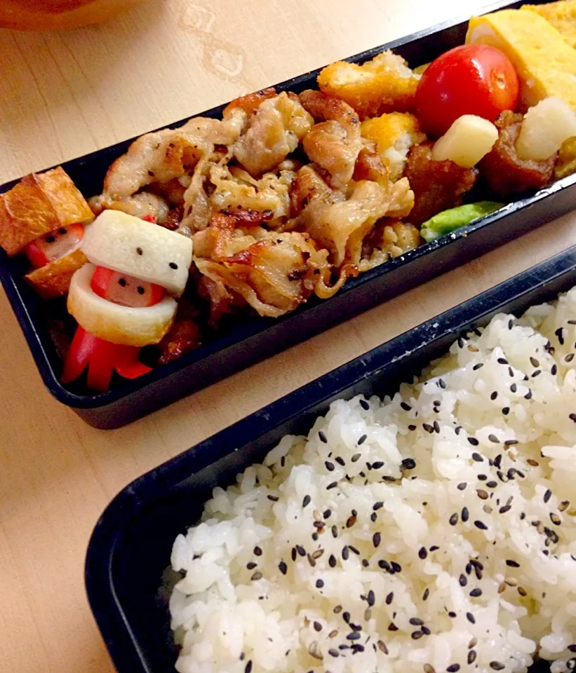 Snapdishの料理写真:息子の試合弁当^ ^ ウチはソーセー人のみ担当( ´ ▽ ` )ﾉ あとはパパ|Tsukizen Kuroiwaさん