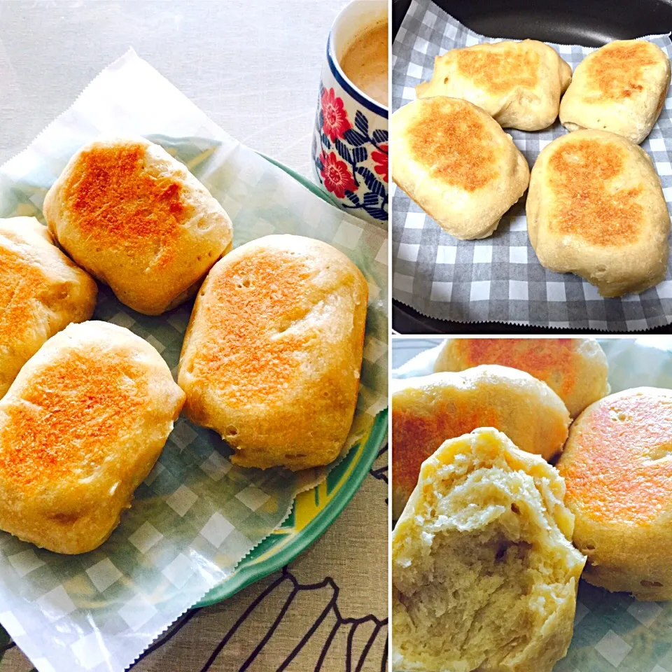 初挑戦‼️フライパンDEポリパン🍞
結果、完成予定とは別モノが…
味のある一品って事で、まっ良いか😅|tabyさん