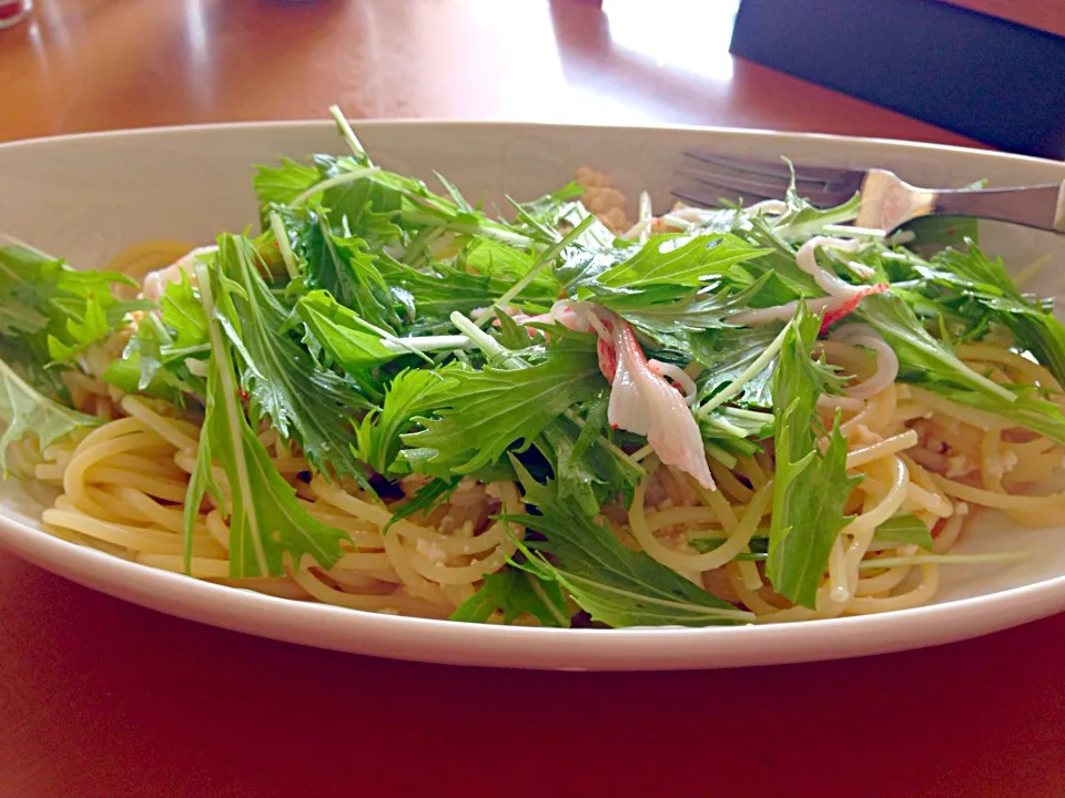 🌻豆腐と水菜の冷製パスタ🌻|chihaさん