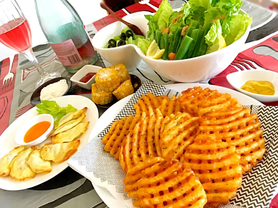 メッシュポテト！ひき肉包み玉子焼き！つまめ！|ふかرさん