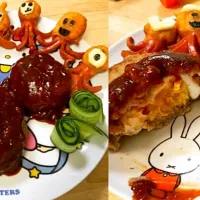 Snapdishの料理写真:半熟卵INハンバーグ|RINOさん