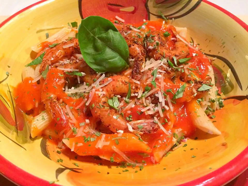 Smoked shrimp alla vodka over penne!|MJRoperさん