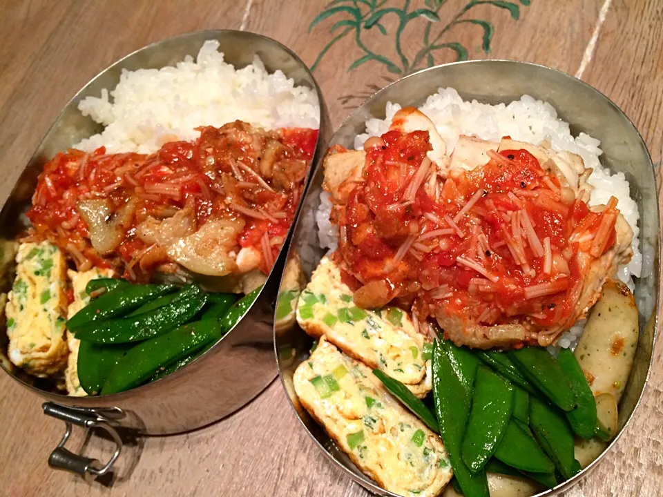 Snapdishの料理写真:今日の三色乗っけ弁当|おゆさん