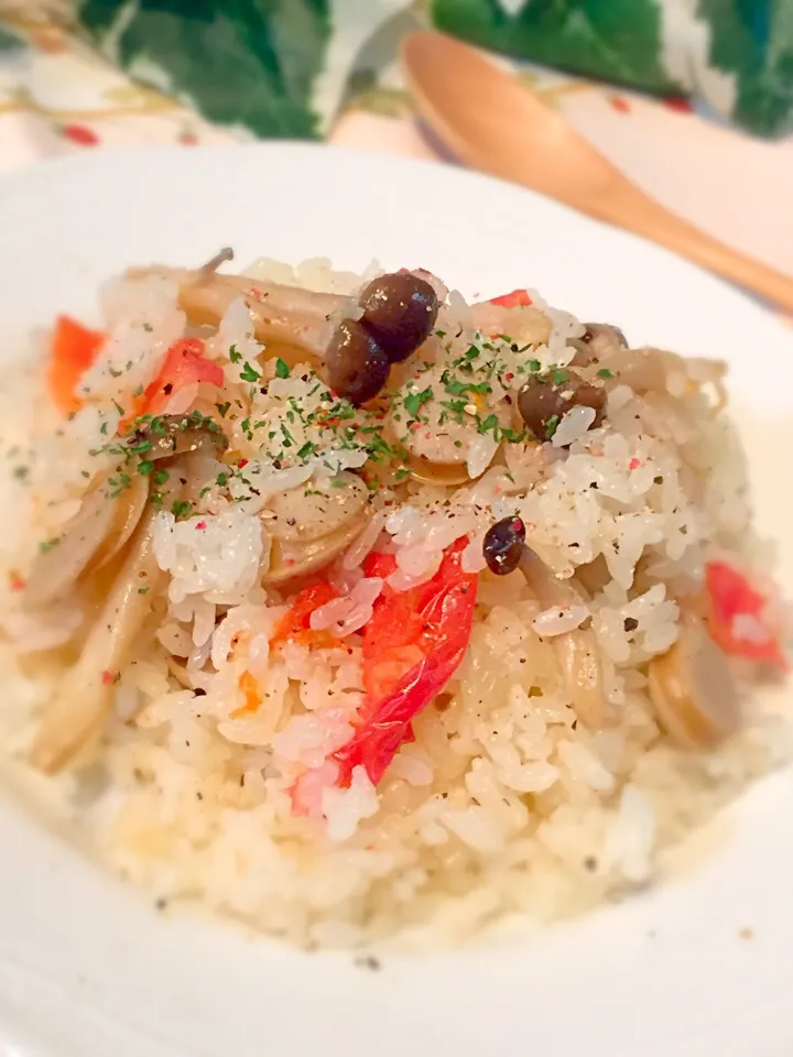 炊飯器で丸ごとトマト🍅ご飯♪|あゆさん