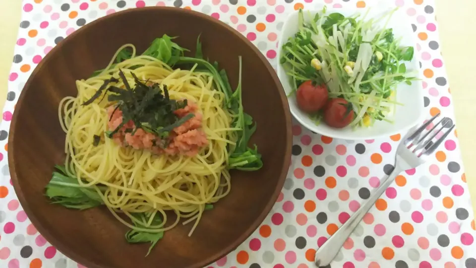 Snapdishの料理写真:明太子スパゲティ|や。き。さん