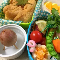 Snapdishの料理写真:5-25    お稲荷さんのお弁当|ルーピー🤐ど素人につき色々な面で勘弁して下さい。8歳の娘と夫と猫と犬とメダカと私の生活🤔さん