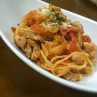 鶏肉とトマトのパスタ|YYKSさん