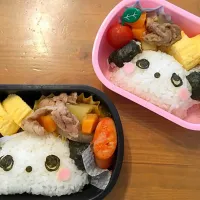 Snapdishの料理写真:5/23 兄妹弁当（年長＆年少）|くーまんもんさん