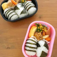 Snapdishの料理写真:5/24 兄妹弁当（年長＆年少）|くーまんもんさん