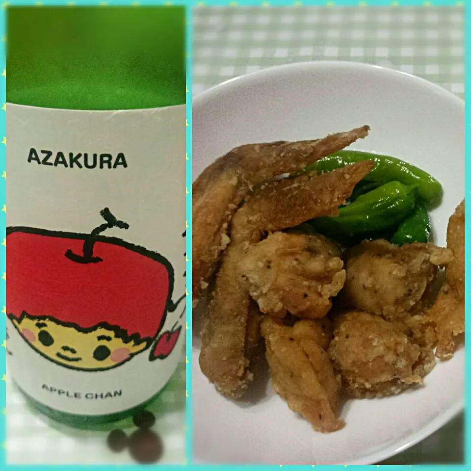 から揚げ😊🍶
かわいいラベルの日本酒。無濾過原酒“あざくら りんごちゃん”軽快な飲み口😊|Mitsuhiro.Sさん