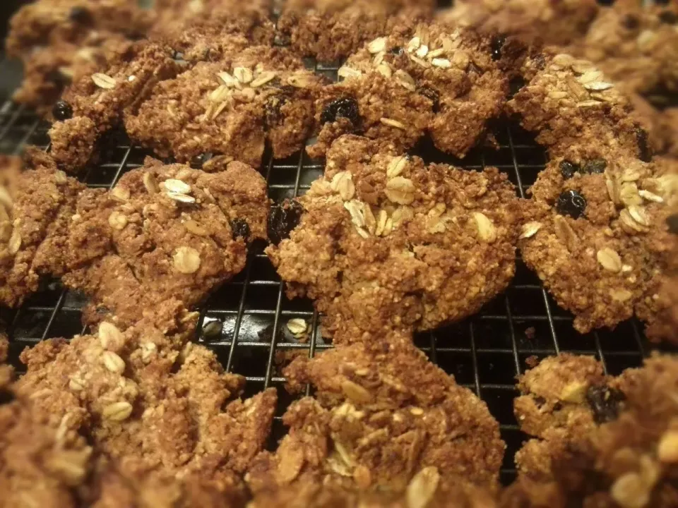 Snapdishの料理写真:Coconut&Rolled Spelt biscuits with raisins (noSugar)|mutenkafood.comさん