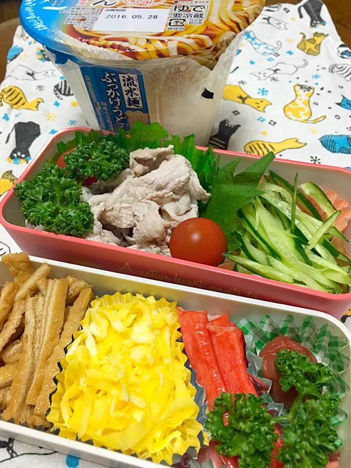 具だくさん冷やしうどん弁当|かりんかさん