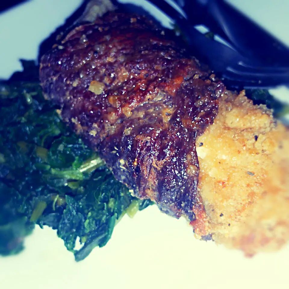 #RibeyeSteak #wrapped #Herb #Crusted #Chicken #Breast with #Spinach|Precious Loveさん