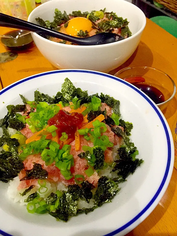 マグロユッケ丼  豆板醤のせ  &  麦茶|ch＊K*∀o(^^*)♪さん