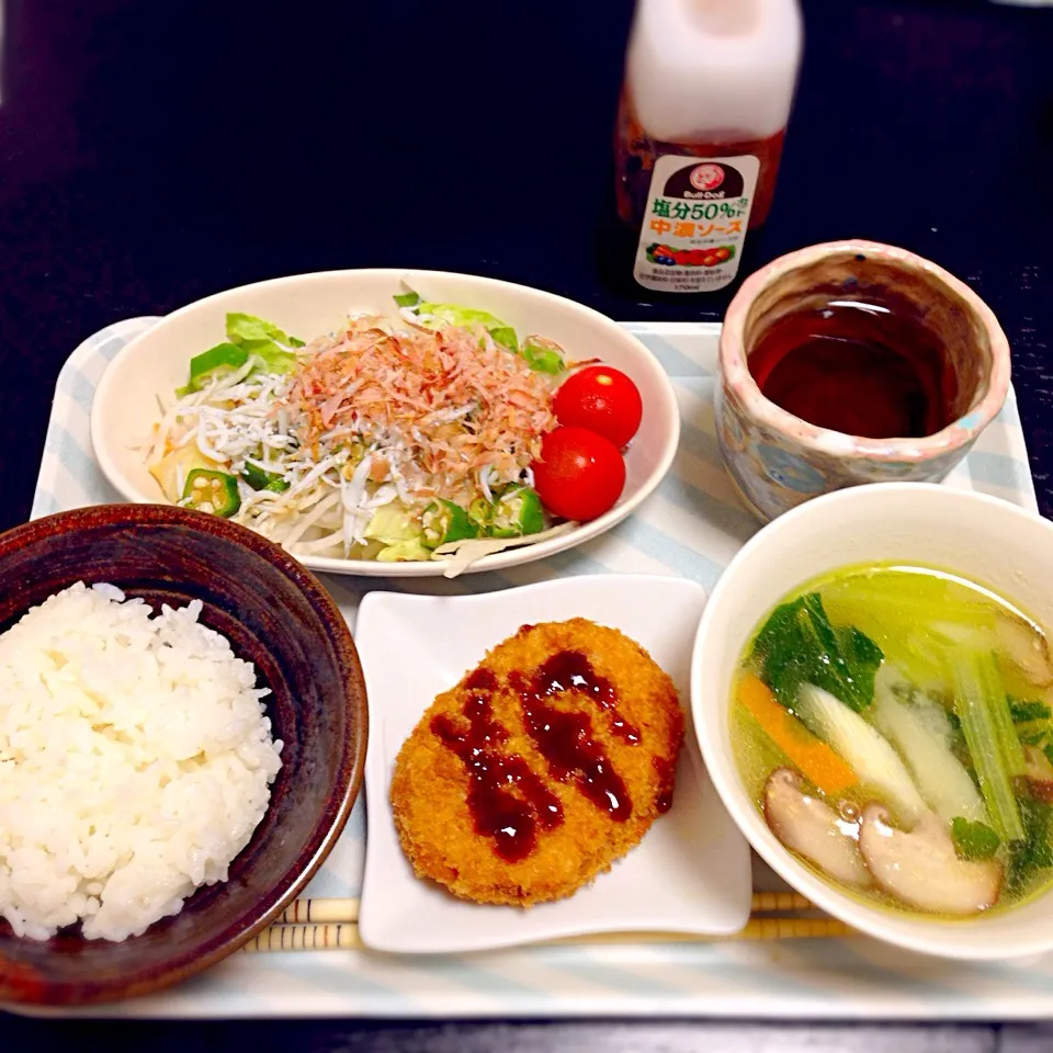 鶏と野菜の塩麹スープと和風サラダ|ちかさん