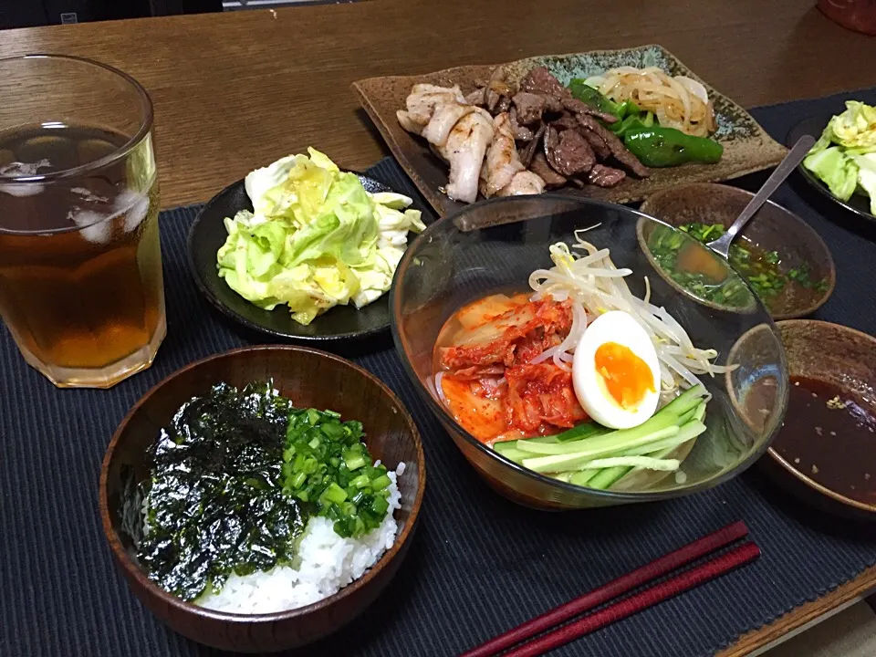 焼肉
冷麺
やみつきキャベツ
ネギ塩ダレご飯|きゃなこさん