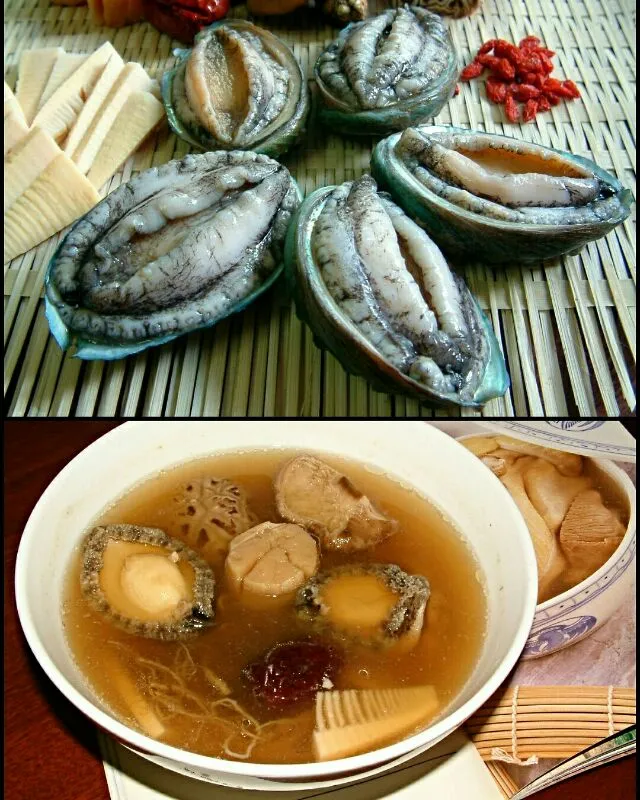 chicken broth with abalone, scallops, shitake mushroom, ginseng....|steven z.y.さん